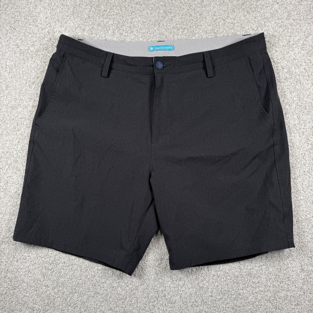 Tori Richard Shorts Mens 36 Charcoal Grey Performance Stretch Flat Front Casual